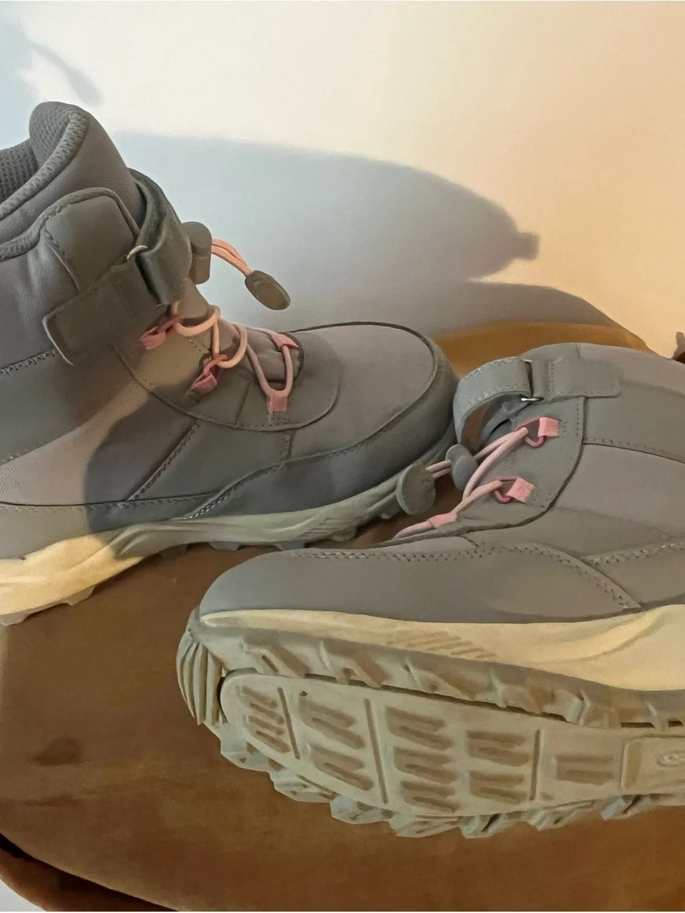 Cat & Jack Grey and Pink Kids' Boot Sneakers